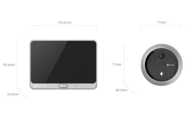 EZVIZ DP2C 2MPX VIDEO PORTERO MIRILLA WIFI IP ZINC