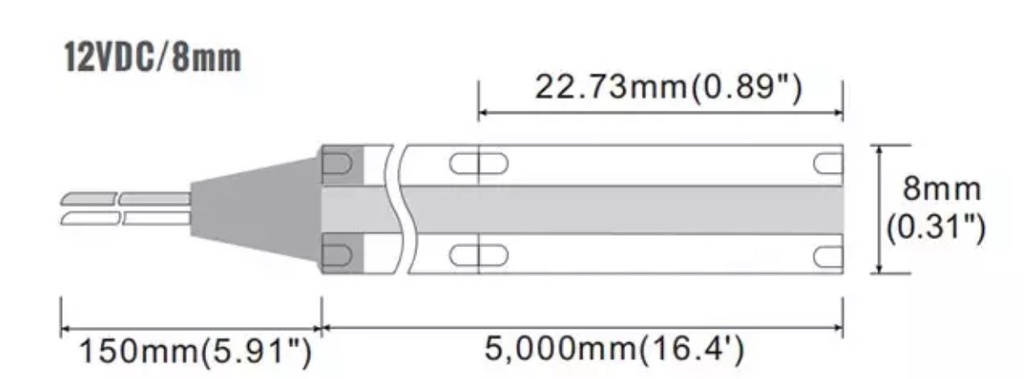 FOREST LIGHTING TIRA LED COB 320D-12V-8MM-WW-3000K