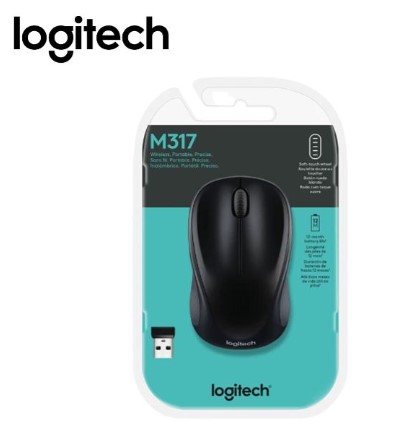 LOGITECH M317 WIRELESS USB BLACK MOUSE USB