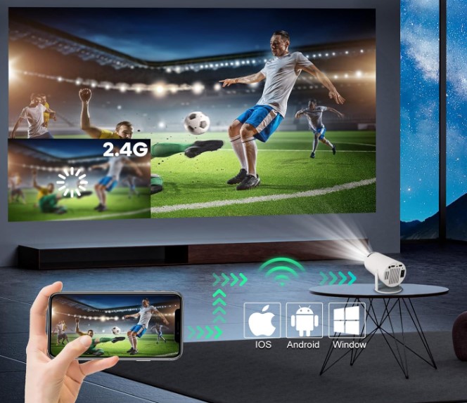 PROYECTOR TRANSPEED HY300PRO 1GB 8GB 1080P 1XHDMI 1XUSB SMART DUAL BAND WIFI6 BLUETOOTH ANDROID 11 HASTA 130" 8000 LUMENES