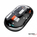 NETMAK NM-M670 MOUSE TRANSPARENTE 2.4GHZ BLUETOOTH 5.0 NEGRO