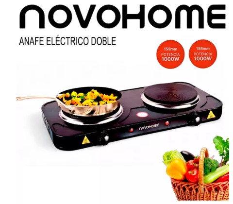 NOVOHOME NH-AE200 ANAFE ELECTRICO DOBLE 1000W