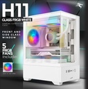 SENTEY GABINETE GAMER H11 WHITE VIDRIO TEMPLADO 5 COOLER ARGB