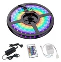 KIT TIRA LED RGB 5050 POTENTE 72W EXTERIOR + CONTROL REMOTO + FUENTE 12V