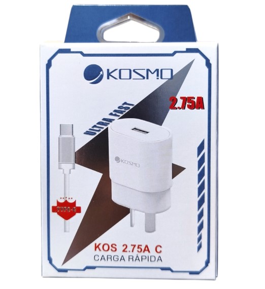 KOSMO CARGADOR VIAJERO 2.75A MICRO USB