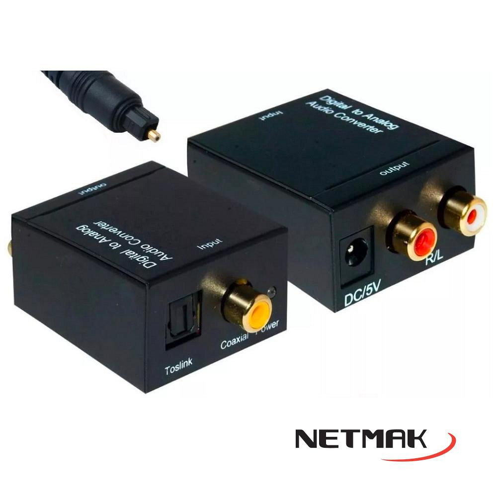 NETMAK NM-RCA - CONVERSOR ADAPTADOR OPTICO ENTRADA A RCA SALIDA