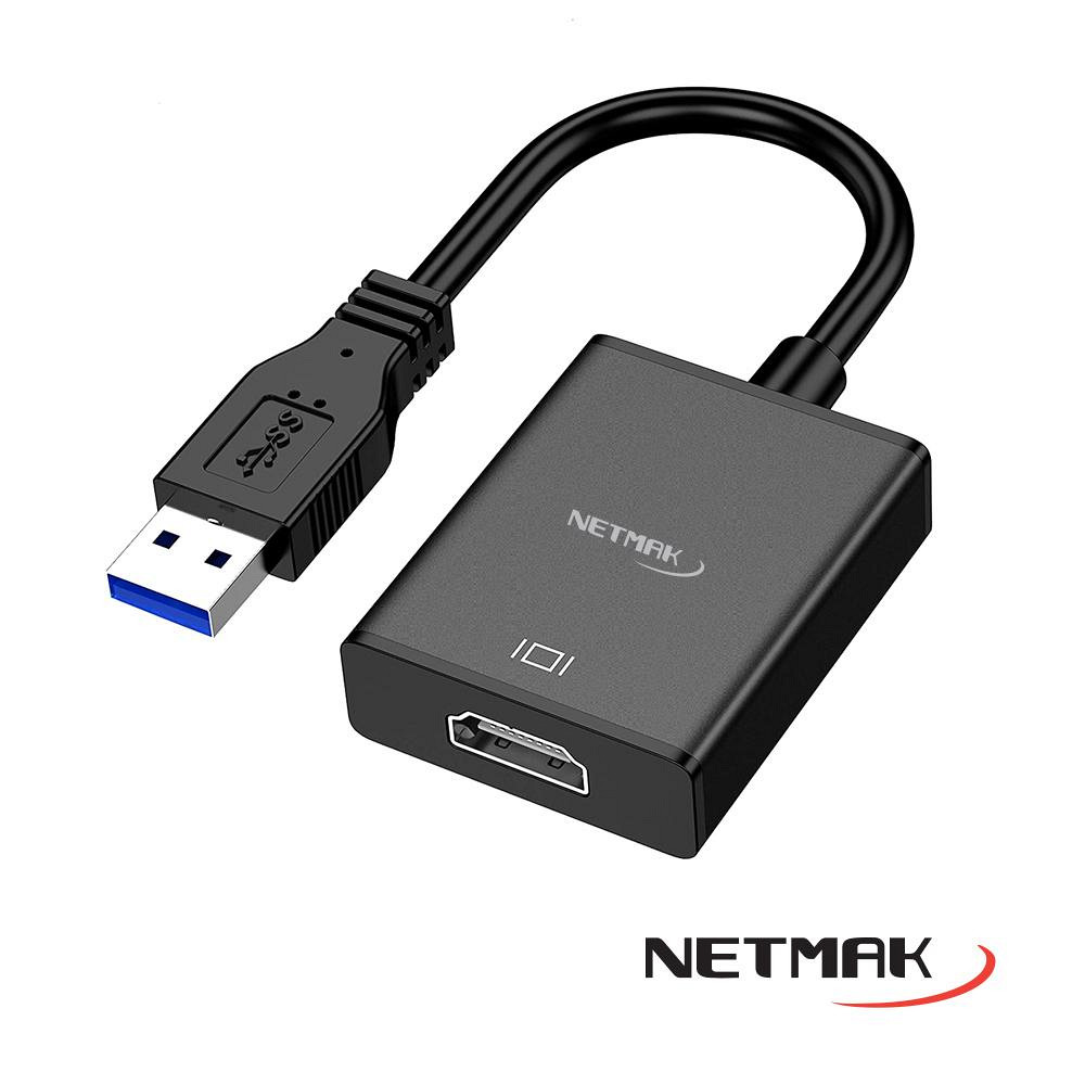 NETMAK NM-TC35 - ADAPTADOR USB 3.0 ENTRADA A HDMI HEMBRA SALIDA no es bidireccional