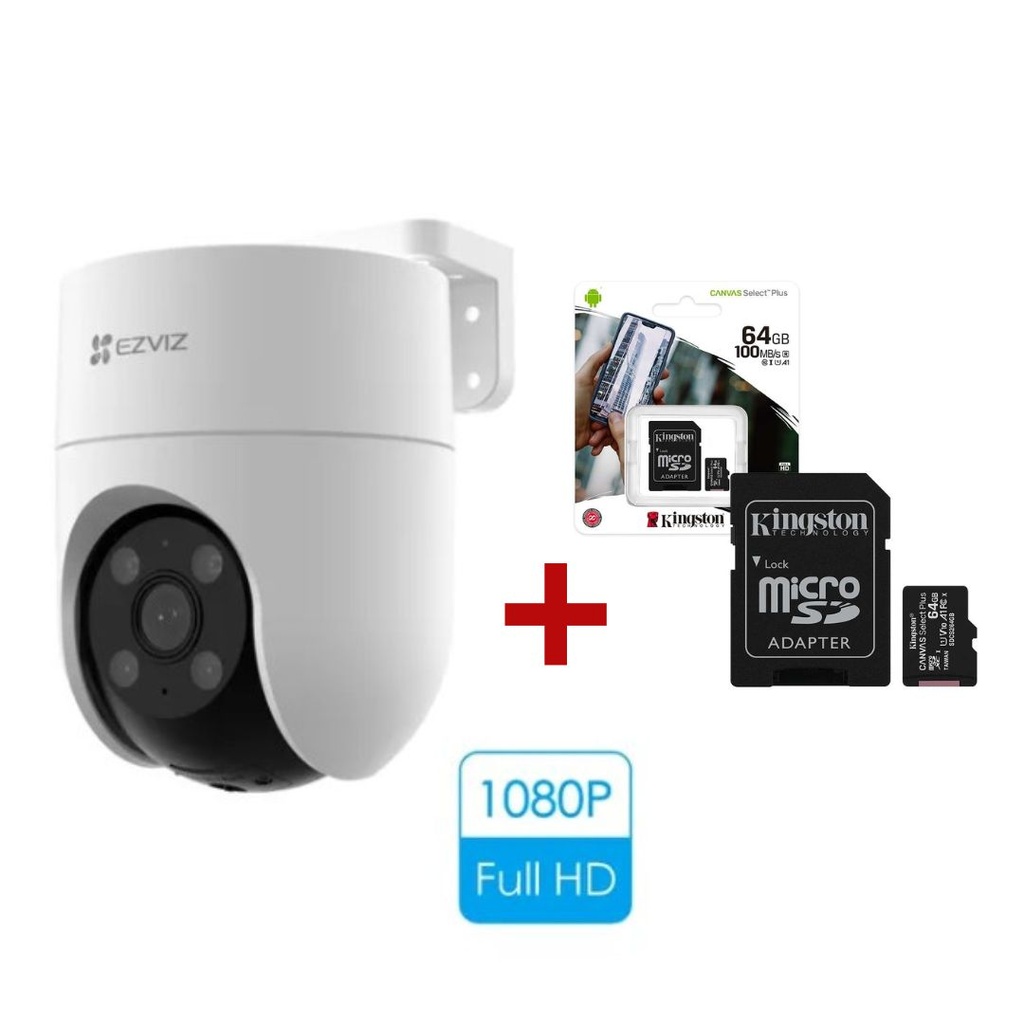 COMBO EZVIZ CAMARA H8C WIFI EXTERIOR + MICRO SD 64GB