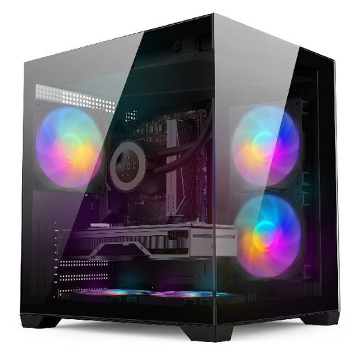 [10044] SENTEY GABINETE A5 BLACK VIDRIO TEMPLADO 5 COOLER F-RGB 120MM