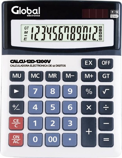 [8797] CALCULADORA DE  12 DIGITOS METALICA PLATEADA CALCU-12D-1200V